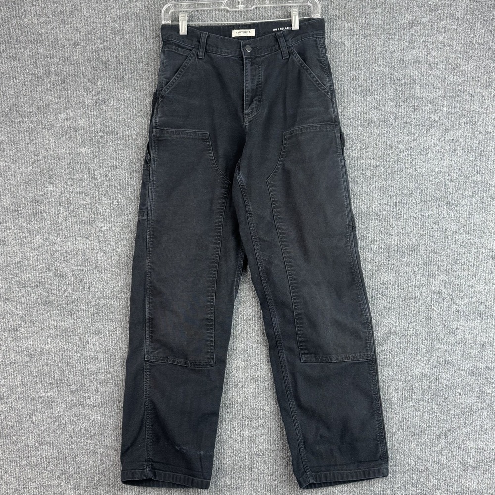 Carhartt WIP Pants Women's 27x29 Black High Waist Relaxed Straight Workwear